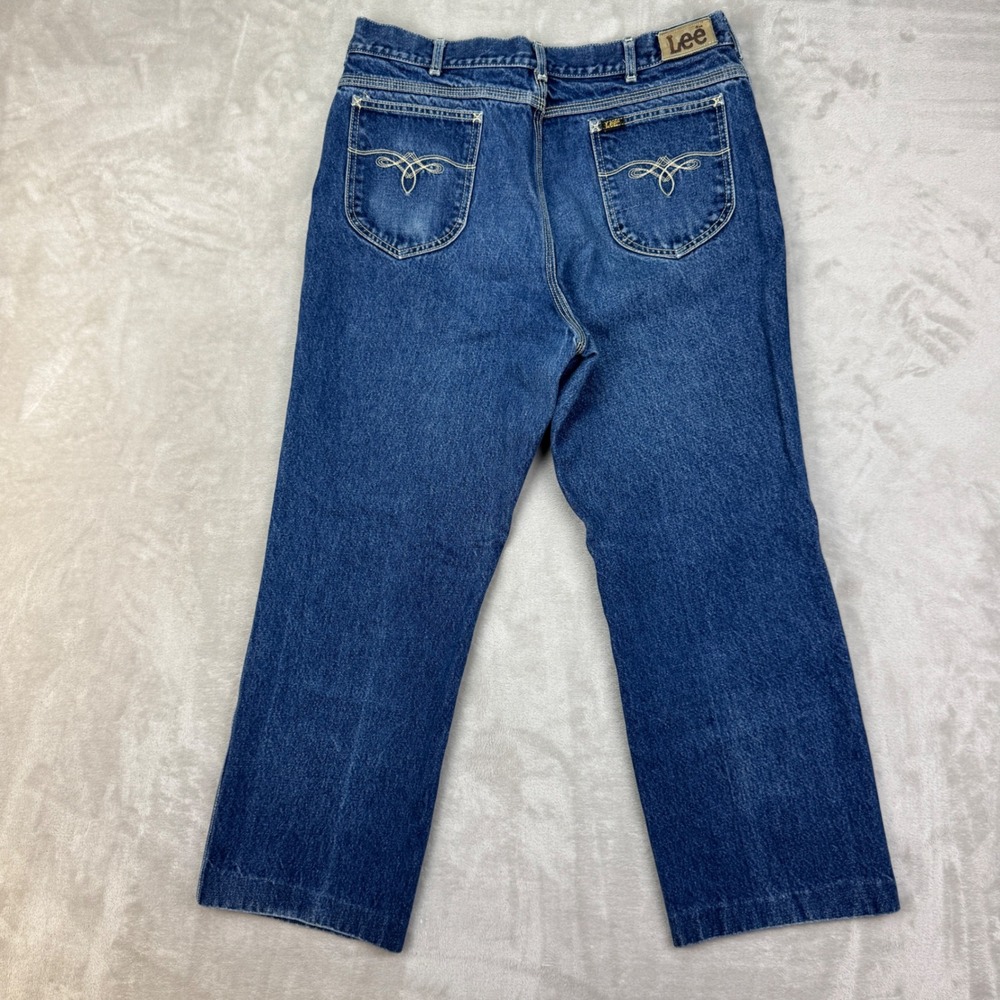 Lee Jeans Mens 36x32 (30x27) Western Embroidered Vintage Denim Union USA 70s‎